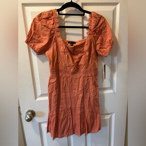 City Studio Junior Medium Day Pink Peachy Coral Dress w/Lace Detail NWT